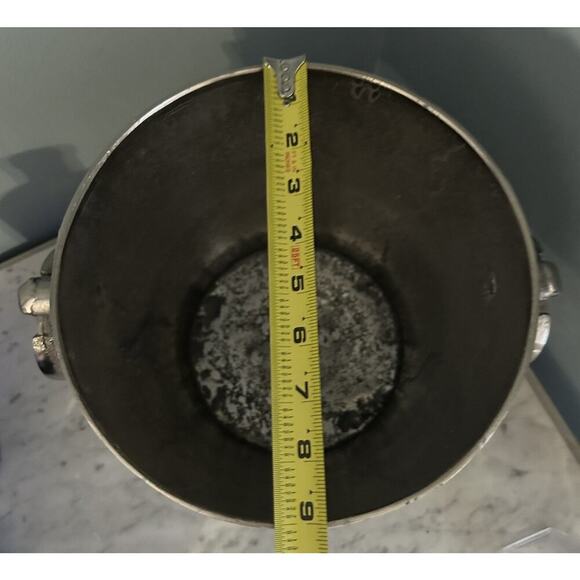 New Champagne Bucket Handcrafted Cast Aluminum Il Mulino Handles Silver Ice - Picture 8 of 16